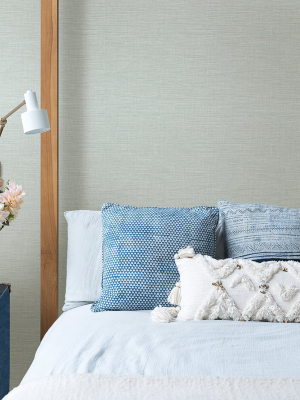 Exhale Woven Texture Wallpaper In Blue From The Pacifica Collection By Brewster Home Fashions