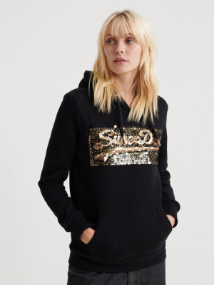 Vintage Logo Star Sequin Hoodie