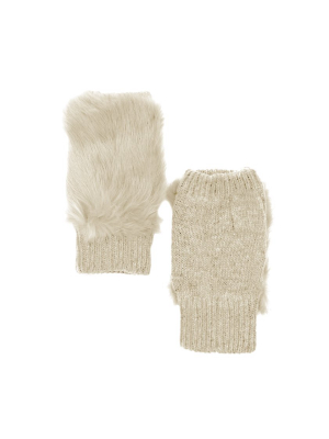 The Avalynn Fur & Knit Fingerless Gloves