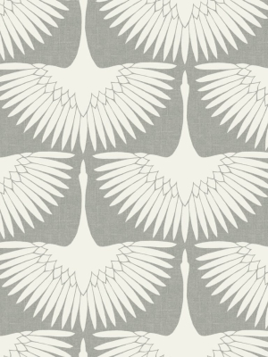 Feather Flock Self Adhesive Wallpaper In Chalk By Genevieve Gorder For Tempaper