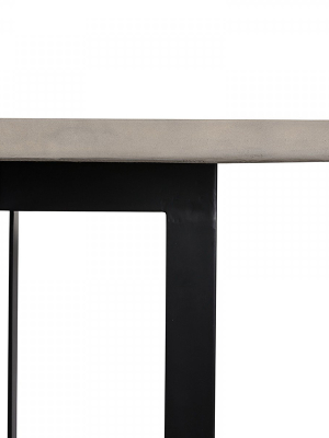 Sharon Modern Concrete & Black Metal Dining Table