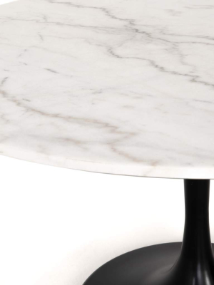 Powell Dining Table, White Marble