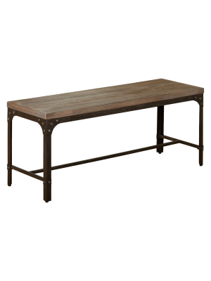 Scholar Vintage Industrial Dining Bench - Gray - Buylateral