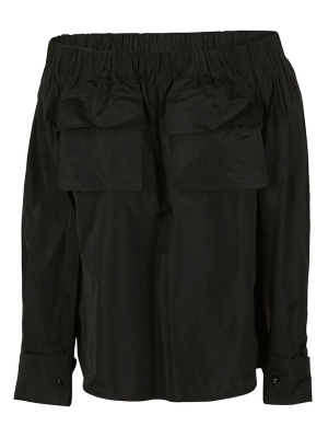 Max Mara Off-shoulder Pocket Blouse