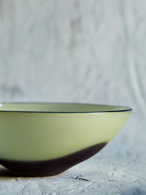 Glass Bowl - Light Green And Deep Red