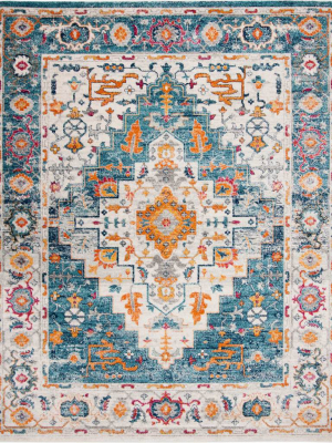 Madison Turquoise/ivory Area Rug