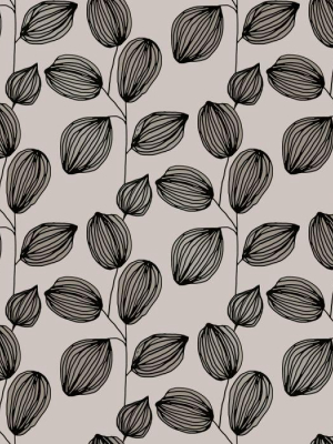 Cocoa Floral Self-adhesive Wallpaper In Neutral Chrome By Tempaper