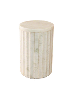 Marble Column Table White