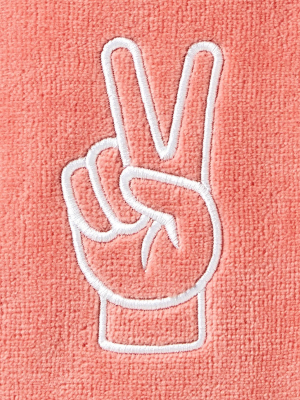 2pc Peace Out Hand Towel Coral - Skl Home