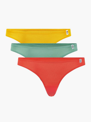 Moss Crepe Thongs 3 Pack Raspberry/daffodil/wasabi