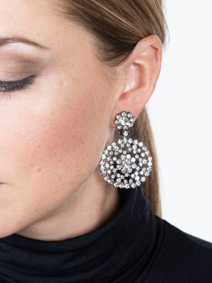 Round Drop Clip Earrings