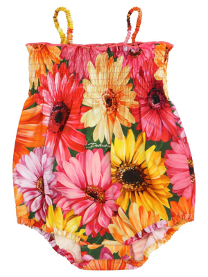 Dolce & Gabbana Kids Gerbera Daisy Romper