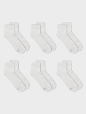 Fruit Of The Loom Women's Extended Size Cushioned 6pk Ankle Athletic Socks 8-12