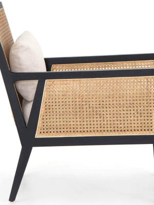 Antonia Cane Chair, Brushed Ebony