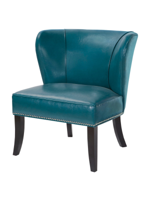 Hilton Concave Back Armless Chair - Peacock Blue