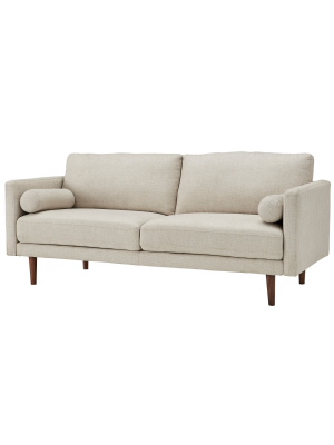 Mayla Mid-century Sofa With Pillows - Oatmeal Tweed - Inspire Q