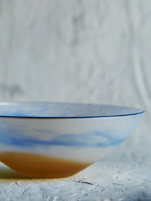 Glass Bowl - Blue And Yellow