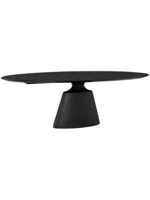 Taji Oval Dining Table, Black