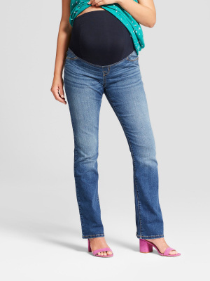 Maternity Crossover Panel Bootcut Jeans - Isabel Maternity By Ingrid & Isabel™ Dark Wash