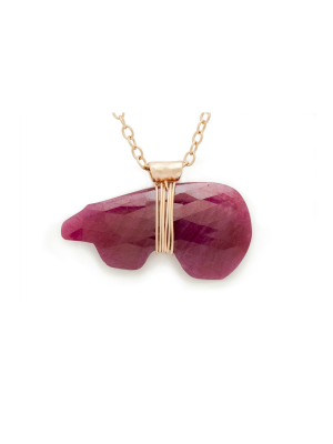 Ruby Bear Necklace