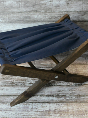 Rustic Deck Chair - Navy Canvas - Interchangeable