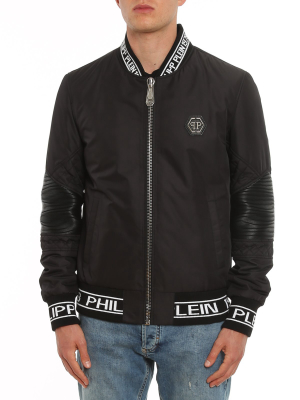 Philipp Plein Logo Embroidered Zip-up Jacket