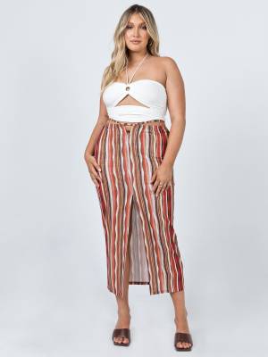 Molly Retro Stripe Midi Skirt Multi
