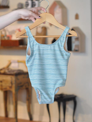 Maillot De Bain Pour Enfant — Bleu Ligné