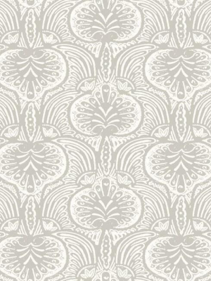 Lotus Palm Wallpaper In Grey From The Traveler Collection By Ronald Redding