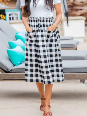 Huntley Pocket Skirt - Black Plaid