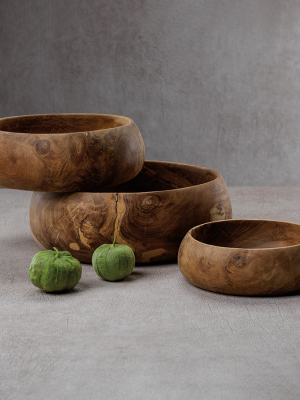 Bali Teak Root Bowls (set Of 3)