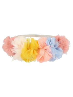 Tulle Pompom Crown