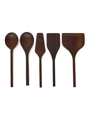 Pure Wood Kitchen Tool, Set Of 5