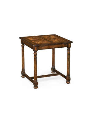 Walnut Square Oyster Parquet Side Table