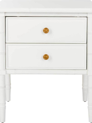 Mitchell 2 Drawer Bamboo Nightstand White