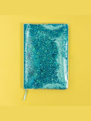 Journal - Aqua Liquid Glitter
