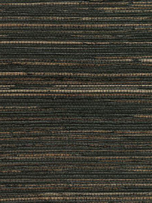 Shandong Ramie Grasscloth Wallpaper In Charcoal By Brewster Home Fashions