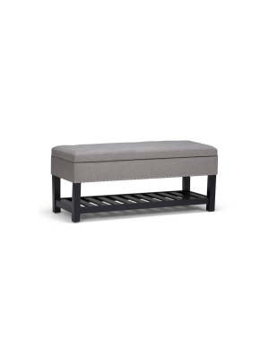 43" Riley Storage Ottoman Bench Linen Look Fabric - Wyndenhall