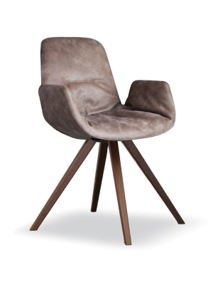 Step Armchair Soft Upholstered With Wood Base 904l2 By Tonon