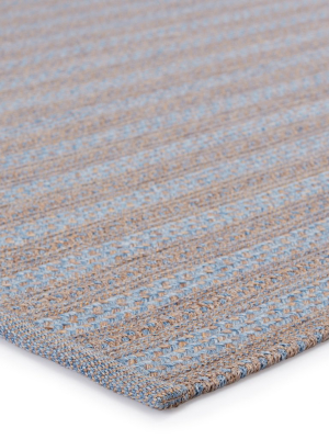 Topsail Indoor/outdoor Striped Light Blue & Taupe Rug