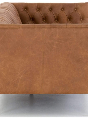 Williams Leather 75" Sofa, Natural Washed Camel