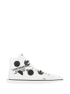 Prada Pointed-toe Printed High-top Sneakers