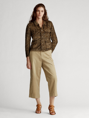 Wide-leg Twill Pant