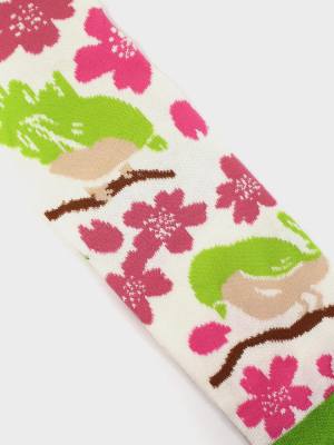 Tabi Socks, Birds With Pink Sakura (s/m)