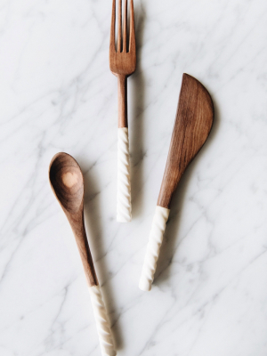 Connected Goods Olive Wood Appetizer Serving Set