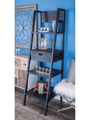 Storage Shelf With Ladder Frame Black - Olivia & May