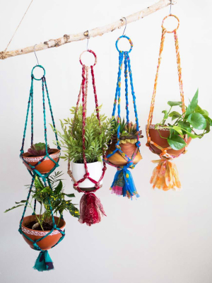 Sari Macrame Tiered Hanging Bowls - Assorted