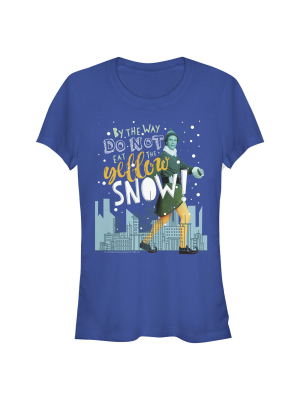 Junior's Elf Yellow Snow Advice T-shirt