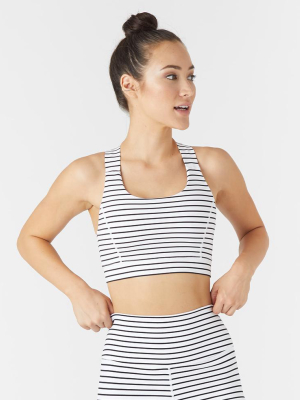 Full Force Bra: White / Black Stripe