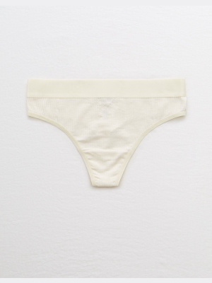 Aerie Ribbed High Waisted Thong Underwear